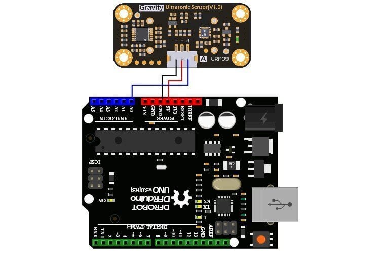 DFRobot SEN0307 Gravity ultraäänietäisyysanturi 2-500 cm, anturi analoginen URM09 hinta ja tiedot | Mikrokontrollerit | hobbyhall.fi