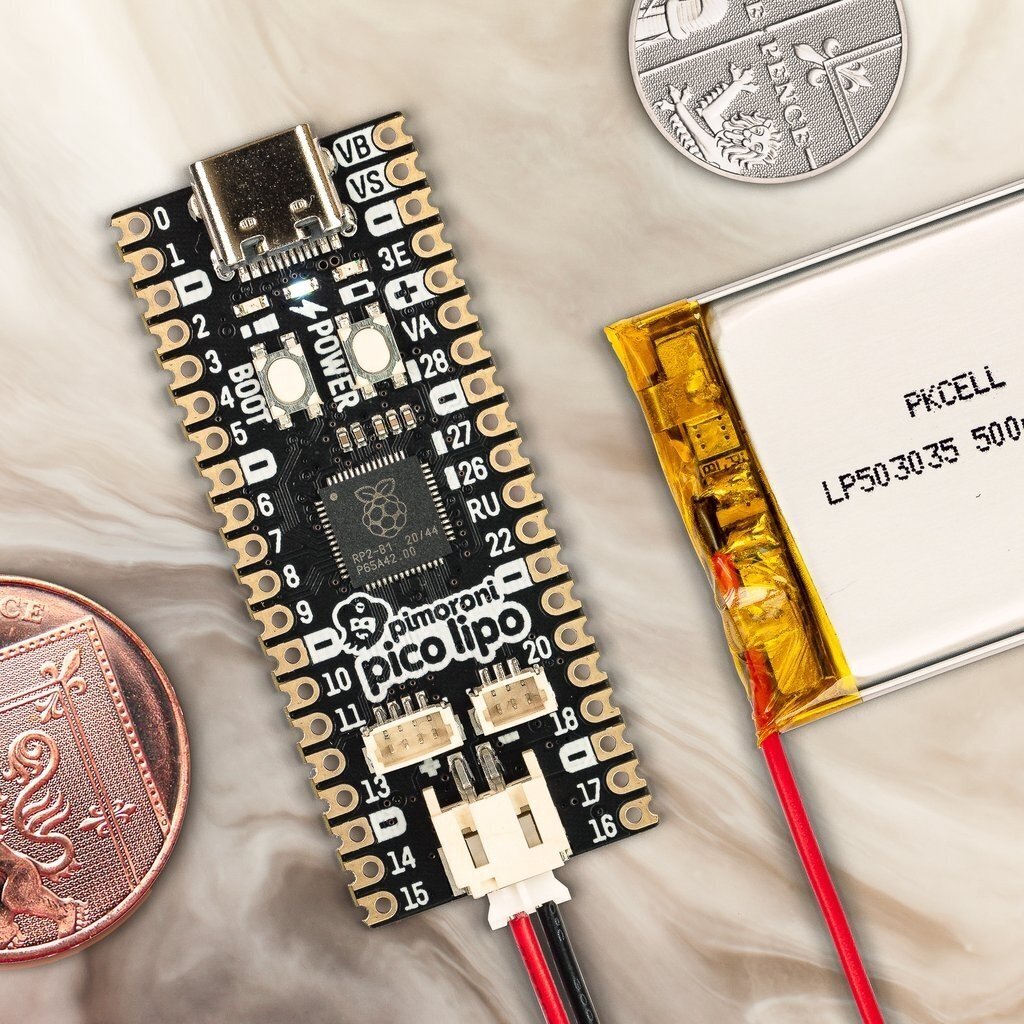 Pimoroni Pico LiPo -kortti RP2040-mikrokontrollerilla hinta ja tiedot | Mikrokontrollerit | hobbyhall.fi