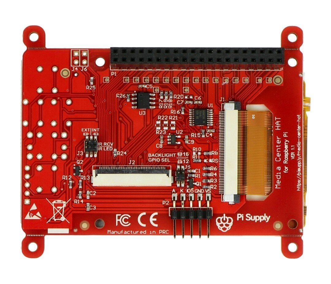 Pi Supply Media Center -hattu, 2,83 tuuman kosketusnäyttösarja hinta ja tiedot | Mikrokontrollerit | hobbyhall.fi