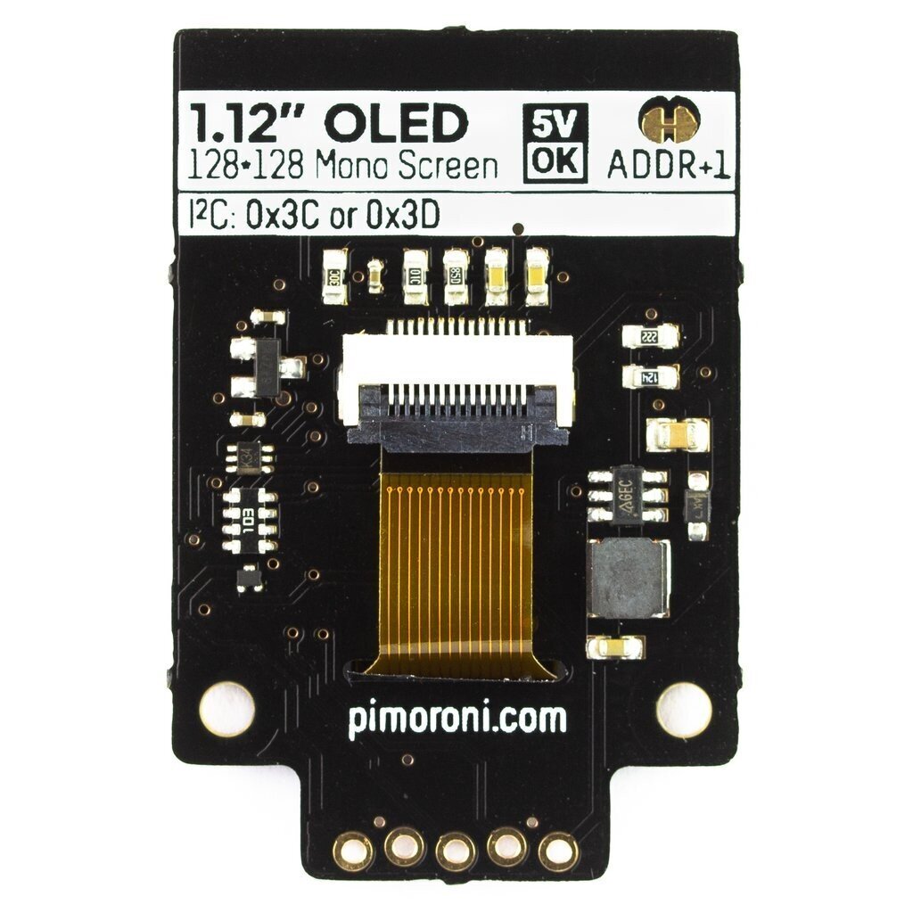 PiMoroni Mono OLED, graafinen yksivärinen näyttö hinta ja tiedot | Mikrokontrollerit | hobbyhall.fi