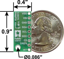 LIS3MDL 3-akselinen digitaalinen magnetometri hinta ja tiedot | Mikrokontrollerit | hobbyhall.fi