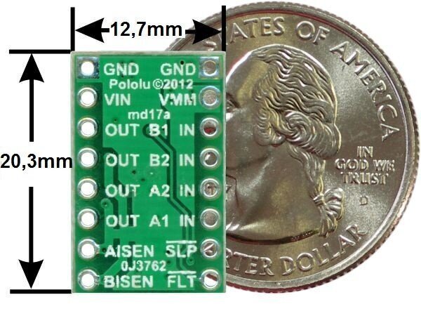 Pololu 2130 DRV8833 kaksikanavainen moottoriohjain 10.8V/1.2A hinta ja tiedot | Mikrokontrollerit | hobbyhall.fi