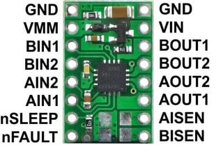 Pololu 2130 DRV8833 kaksikanavainen moottoriohjain 10.8V/1.2A hinta ja tiedot | Mikrokontrollerit | hobbyhall.fi