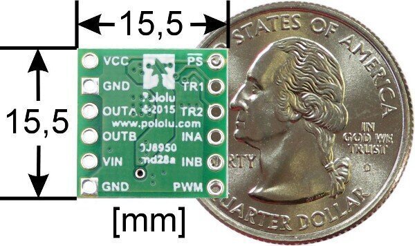 Pololu 2960 yksikanavainen moottoriohjain, 16V/1.2A hinta ja tiedot | Mikrokontrollerit | hobbyhall.fi