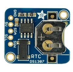 RTC DS1307 I2C reaaliaikainen kello Adafruit 3296 hinta ja tiedot | Mikrokontrollerit | hobbyhall.fi