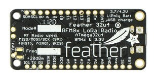 Radiolähetin Feather 32u4 RFM95 LoRa Radio, 868MHz, Adafruit 3078 hinta ja tiedot | Mikrokontrollerit | hobbyhall.fi