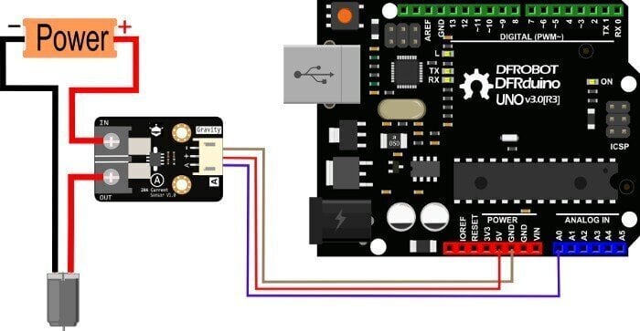 Virta-anturi DFRobot Gravity, analoginen, 20A hinta ja tiedot | Mikrokontrollerit | hobbyhall.fi