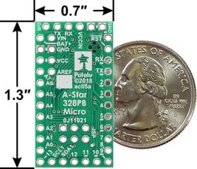 A-Star 328PB Micro, 5 V / 20 MHz hinta ja tiedot | Mikrokontrollerit | hobbyhall.fi