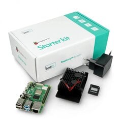 Raspberry Pi 4B WiFi 8GB RAM-sarja lisävarusteineen - kotelo tuulettimella hinta ja tiedot | Mikrokontrollerit | hobbyhall.fi