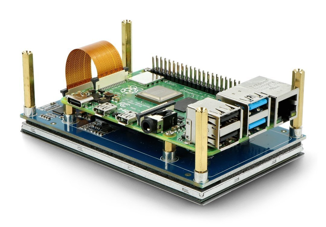 Kapasitiivinen kosketusnäyttö 4.3"; 800x480px DSI suojakotelolla Raspberry Pi:lle, Waveshare 18645 hinta ja tiedot | Mikrokontrollerit | hobbyhall.fi