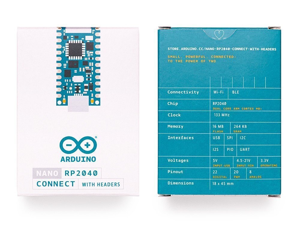 Arduino Nano RP2040 Connect ABX00053 hinta ja tiedot | Mikrokontrollerit | hobbyhall.fi