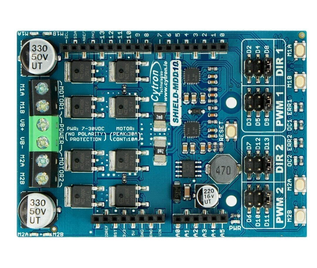 Cytron-lisäosa MDD10 - kaksikanavainen DC-moottoriohjain - 7V-30V/10A - Arduino-lisäosa hinta ja tiedot | Mikrokontrollerit | hobbyhall.fi