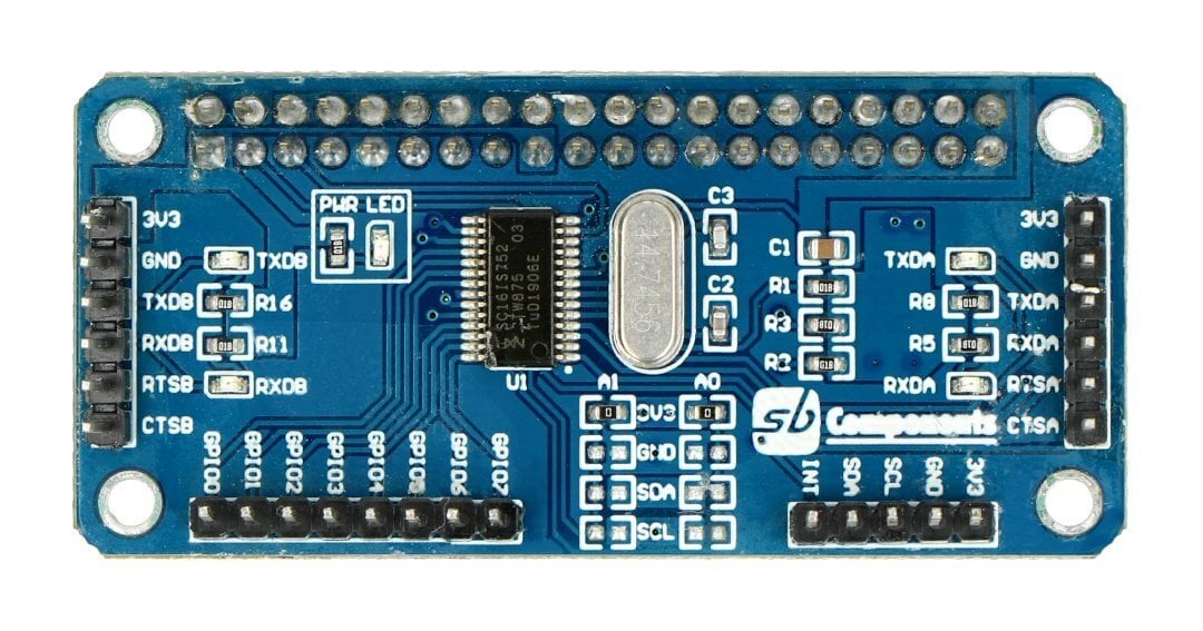 Sarjalaajennus HAT UART, GPIO SC16IS752 Raspberry Pi SB -komponenteille SKU14873 hinta ja tiedot | Mikrokontrollerit | hobbyhall.fi