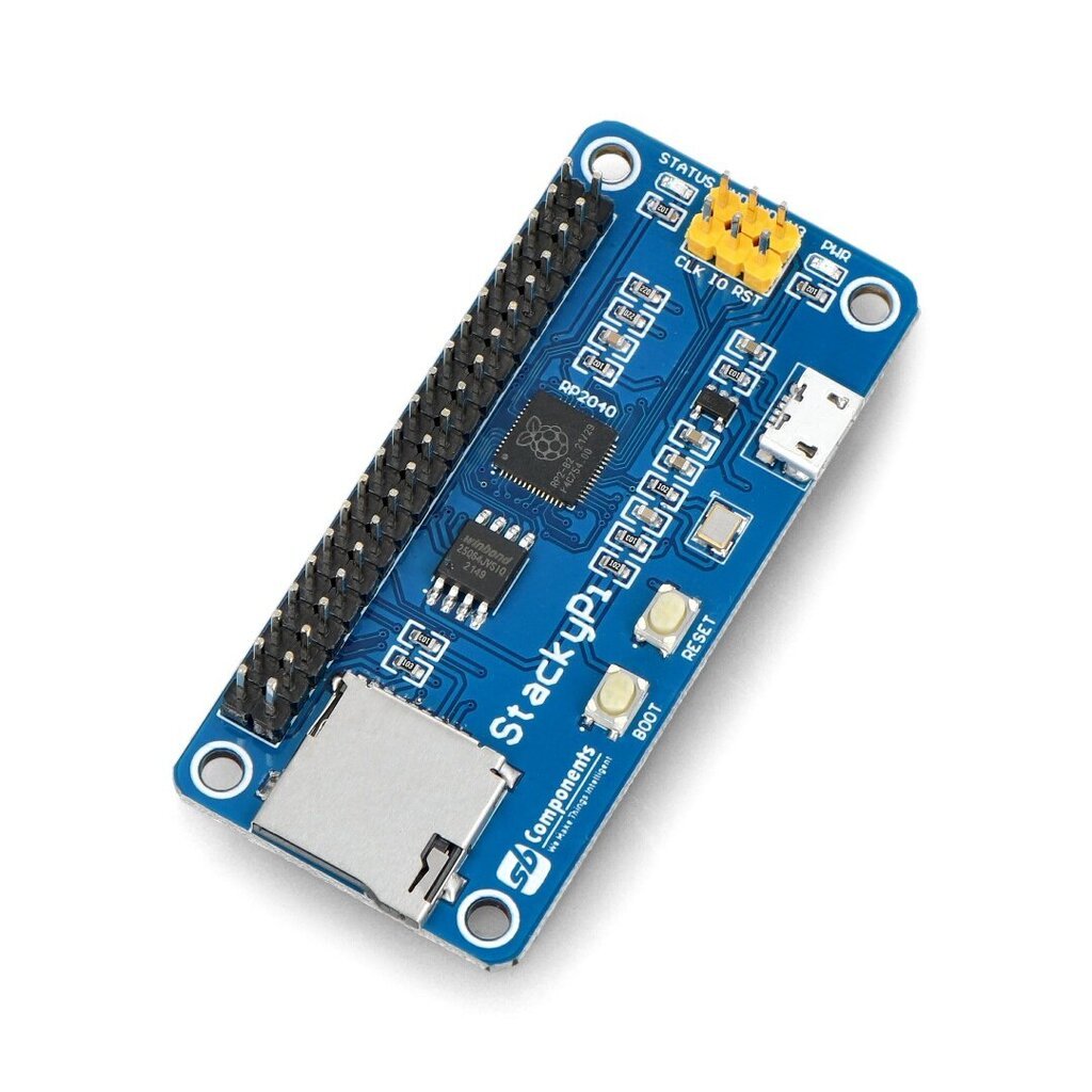 StackyPi - moduuli, jossa RP2040 microSD-korttipaikka ja Raspberry Pi GPIO - SB Components SKU24032 hinta ja tiedot | Mikrokontrollerit | hobbyhall.fi