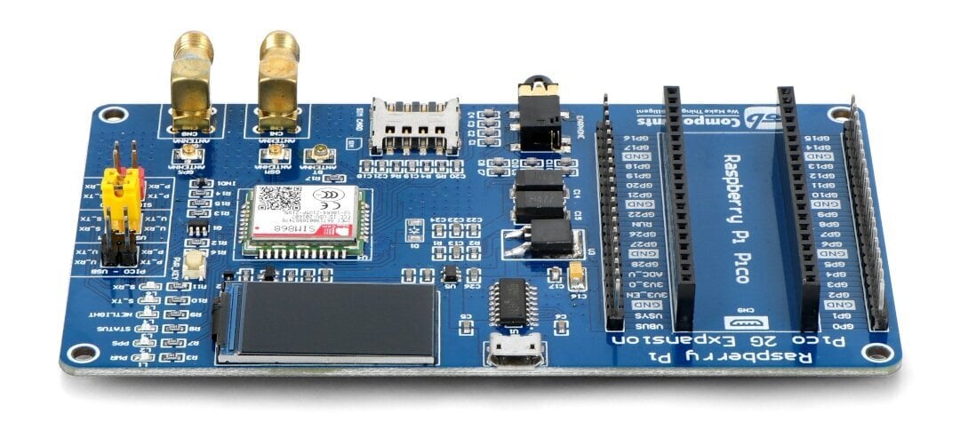 Pico 2G -laajennus - GSM/GPRS/GNSS-laajennuskortti näytöllä - Raspberry Pi Picolle - SB-komponentit 21895 hinta ja tiedot | Mikrokontrollerit | hobbyhall.fi