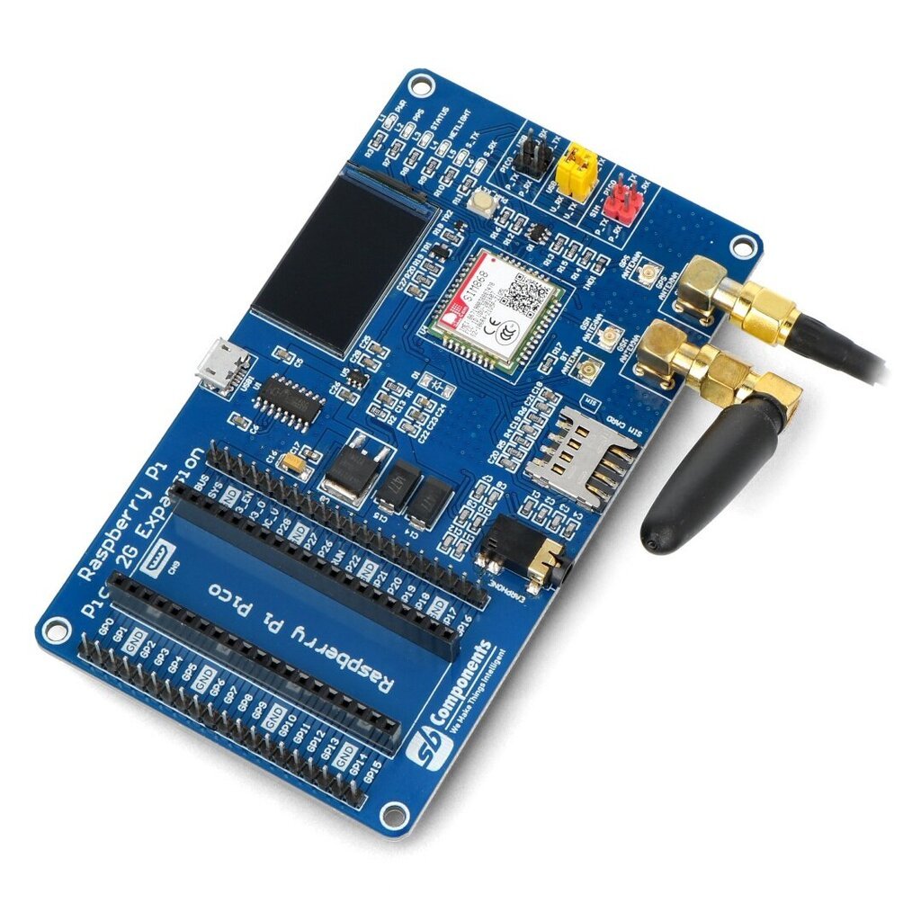 Pico 2G -laajennus - GSM/GPRS/GNSS-laajennuskortti näytöllä - Raspberry Pi Picolle - SB-komponentit 21895 hinta ja tiedot | Mikrokontrollerit | hobbyhall.fi