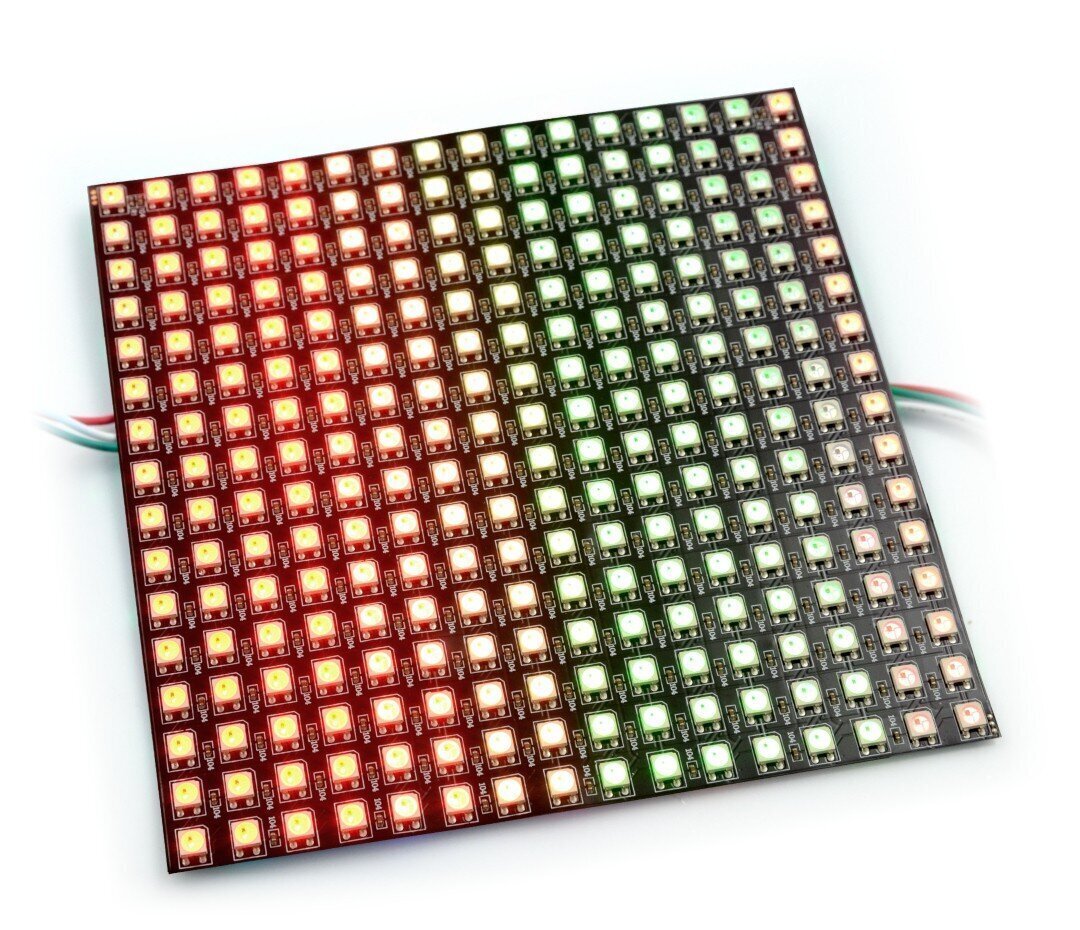 Elastinen matriisi 16x16 - 256 LED RGB - WS2812B yksilöllisesti osoitettava hinta ja tiedot | Mikrokontrollerit | hobbyhall.fi