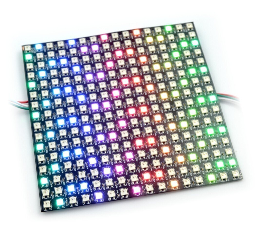 Elastinen matriisi 16x16 - 256 LED RGB - WS2812B yksilöllisesti osoitettava hinta ja tiedot | Mikrokontrollerit | hobbyhall.fi