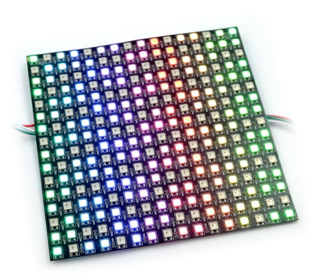 Elastinen matriisi 16x16 - 256 LED RGB - WS2812B yksilöllisesti osoitettava hinta ja tiedot | Mikrokontrollerit | hobbyhall.fi