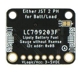 LC709203F, Li-Pol / Li-Ion polttoainemittari, akun tason ilmaisin, STEMMA QT / Qwiic, Adafruit 4712 hinta ja tiedot | Mikrokontrollerit | hobbyhall.fi