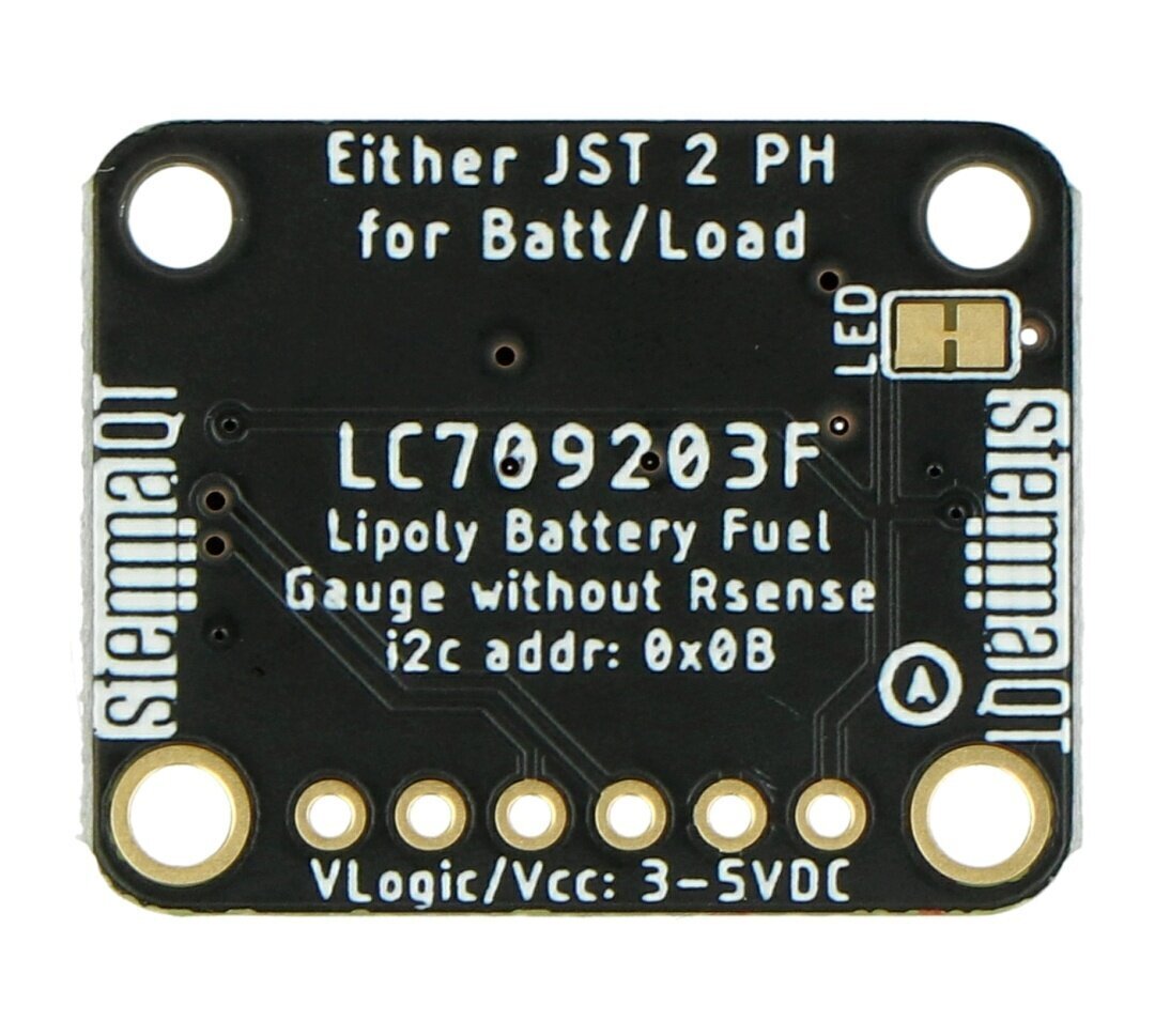 LC709203F, Li-Pol / Li-Ion polttoainemittari, akun tason ilmaisin, STEMMA QT / Qwiic, Adafruit 4712 hinta ja tiedot | Mikrokontrollerit | hobbyhall.fi