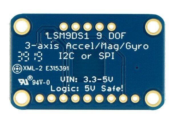 9-DOF 3-akselinen digitaalinen kiihtyvyysanturi, gyroskooppi ja magnetometri + lämpötila-anturi, LSM9DS1, Adafruit 3387 hinta ja tiedot | Mikrokontrollerit | hobbyhall.fi