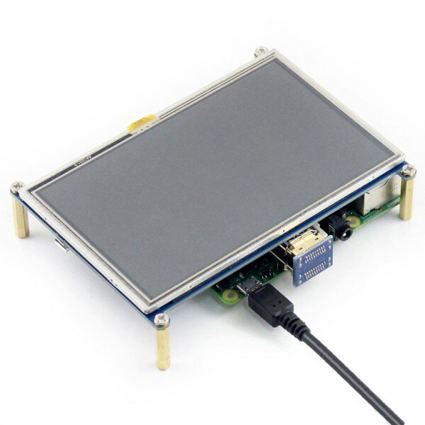 Waveshare Resistive Touch Sensitive -näyttö Raspberry Pi 3/2/B+ -mikrotietokoneelle - LCD TFT 5" 800x480px HDMI + GPIO + Box hinta ja tiedot | Mikrokontrollerit | hobbyhall.fi