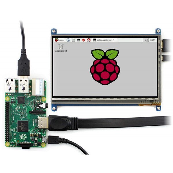 Waveshare kapasitiivinen kosketusnäyttö Raspberry Pi -mikrotietokoneelle - LCD TFT 7 hinta ja tiedot | Mikrokontrollerit | hobbyhall.fi