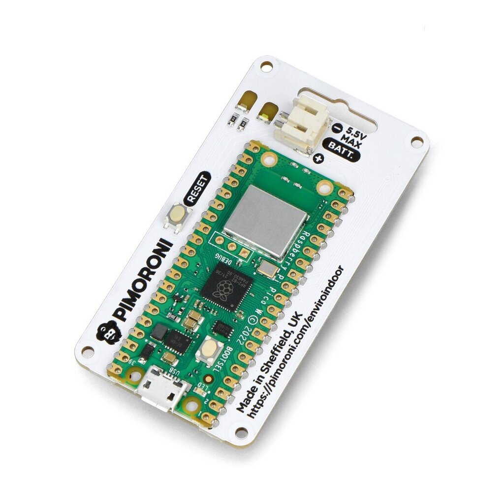 Enviro Indoor Raspberry Pico W -levyllä Pimoroni PIM630 hinta ja tiedot | Mikrokontrollerit | hobbyhall.fi