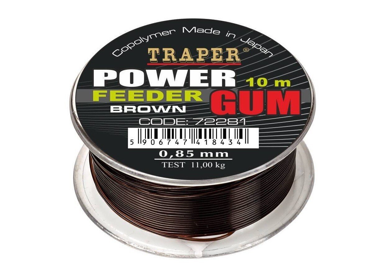 Traper Power Feeder Gum Ruskea 10m 1,00mm 13kg hinta ja tiedot | Ruokakupit ja ruokintatarvikkeet | hobbyhall.fi