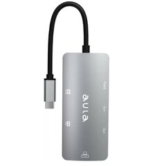 Aula OT-UC-910 6in1 Hub USB-C to Hdmi 4K 60Hz / 2x USB 2.0 / USB 3.0 / PD lataus / RJ45 Internet hinta ja tiedot | Adapterit | hobbyhall.fi