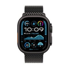 Apple Watch Ultra 2 GPS + Cellular 49mm Black Titanium Case with Black Titanium Milanese Loop - S MX4W3EL/A hinta ja tiedot | Älykellot | hobbyhall.fi