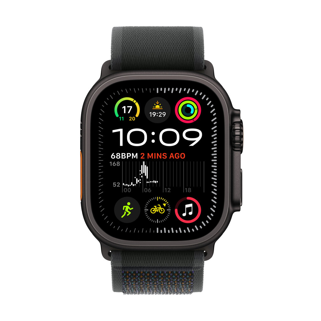 Apple Watch Ultra 2 GPS + Cellular 49mm Black Titanium Case with Black Trail Loop - S/M MX4U3EL/A hinta ja tiedot | Älykellot | hobbyhall.fi