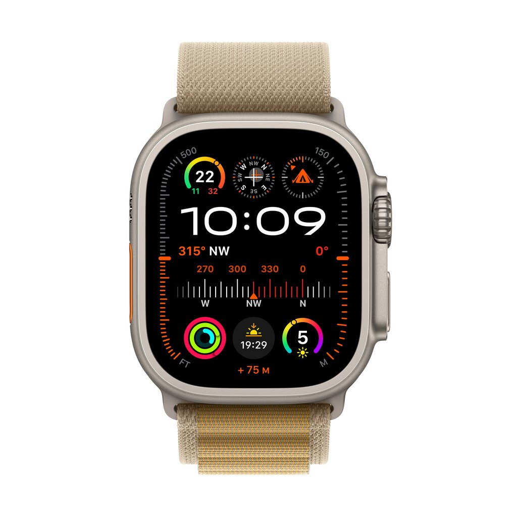 Apple Watch Ultra 2 GPS + Cellular 49mm Natural Titanium Case with Tan Alpine Loop - Medium MX4F3EL/A hinta ja tiedot | Älykellot | hobbyhall.fi