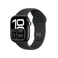 Apple Watch Series 10 GPS + Cellular 42mm Jet Black Aluminium Case with Black Sport Band - S/M MWX63ET/A