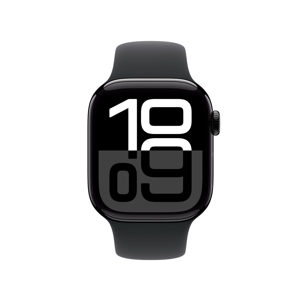 Apple Watch Series 10 GPS + Cellular 42mm Jet Black Aluminium Case with Black Sport Band - S/M MWX63ET/A hinta ja tiedot | Älykellot | hobbyhall.fi