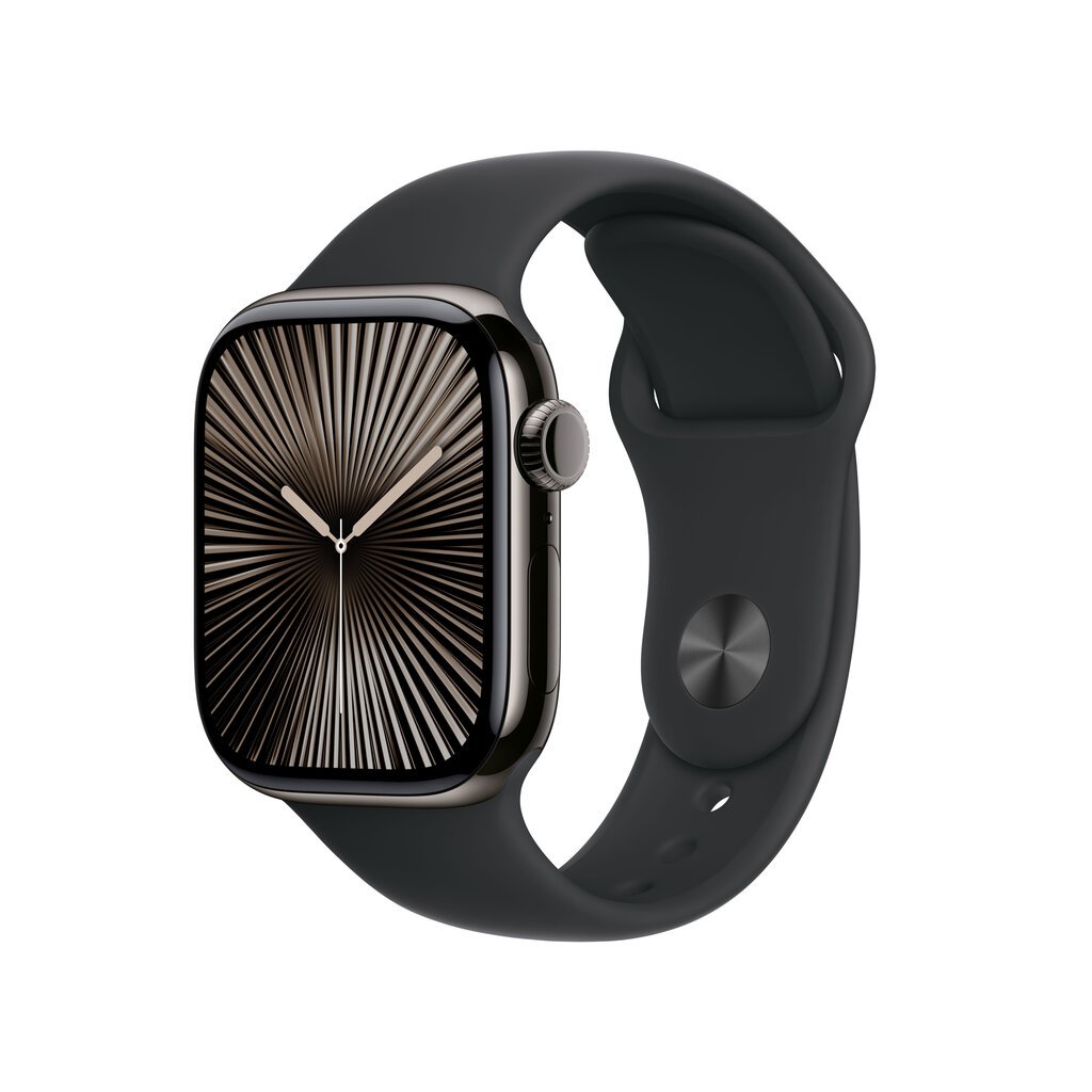 Apple Watch Series 10 GPS + Cellular 42mm Slate Titanium Case with Black Sport Band - S/M MWXG3ET/A hinta ja tiedot | Älykellot | hobbyhall.fi