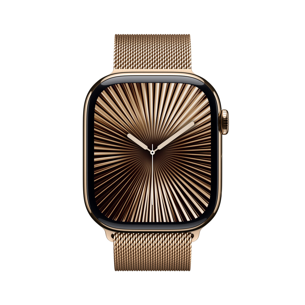 Apple Watch Series 10 GPS + Cellular 46mm Gold Titanium Case with Gold Milanese Loop - M/L MX003ET/A hinta ja tiedot | Älykellot | hobbyhall.fi