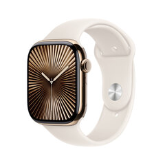 Apple Watch Series 10 GPS + Cellular 46mm Gold Titanium Case with Starlight Sport Band - S/M MWYX3ET/A hinta ja tiedot | Älykellot | hobbyhall.fi