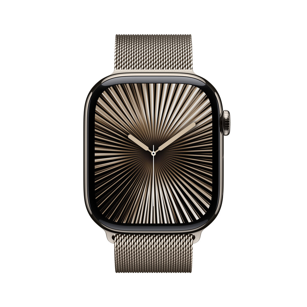 Apple Watch Series 10 GPS + Cellular 46mm Natural Titanium Case with Natural Milanese Loop - S/M MC7Q4ET/A hinta ja tiedot | Älykellot | hobbyhall.fi