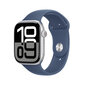 Apple Watch Series 10 GPS + Cellular 46mm Silver Aluminium Case with Denim Sport Band - S/M MWY03ET/A hinta ja tiedot | Älykellot | hobbyhall.fi