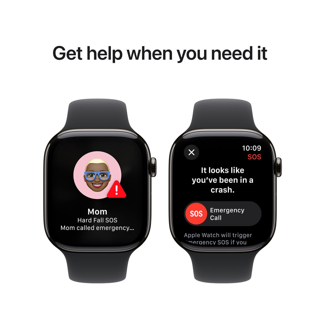 Apple Watch Series 10 GPS + Cellular 46mm Slate Titanium Case with Black Sport Band - S/M MWYD3ET/A hinta ja tiedot | Älykellot | hobbyhall.fi