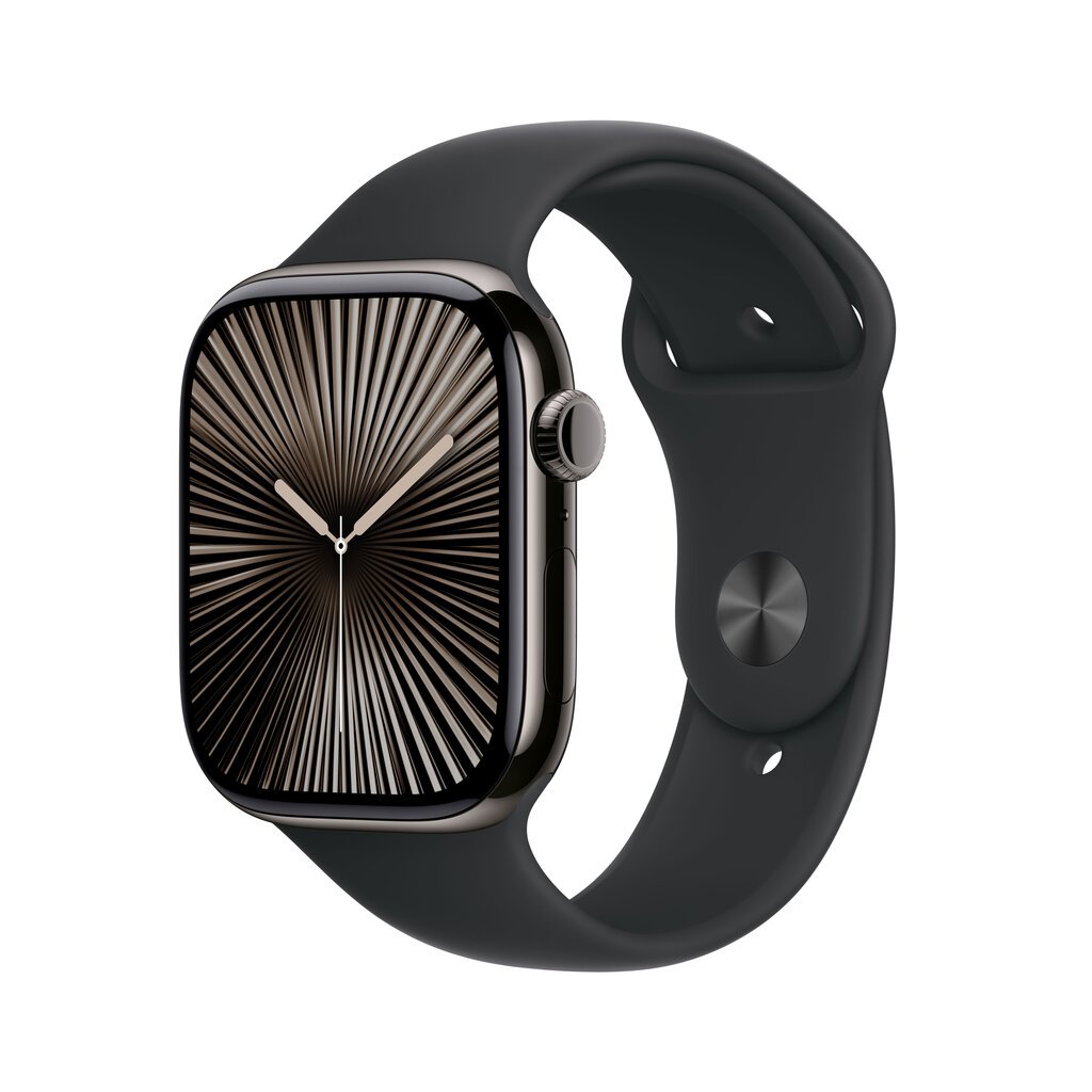 Apple Watch Series 10 GPS + Cellular 46mm Slate Titanium Case with Black Sport Band - S/M MWYD3ET/A hinta ja tiedot | Älykellot | hobbyhall.fi