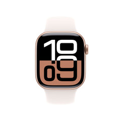 Apple Watch Series 10 GPS 42mm Rose Gold Aluminium Case with Light Blush Sport Band - S/M MWWH3ET/A hinta ja tiedot | Älykellot | hobbyhall.fi