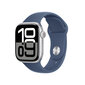 Apple Watch Series 10 GPS 42mm Silver Aluminium Case with Denim Sport Band - S/M MWWA3ET/A hinta ja tiedot | Älykellot | hobbyhall.fi