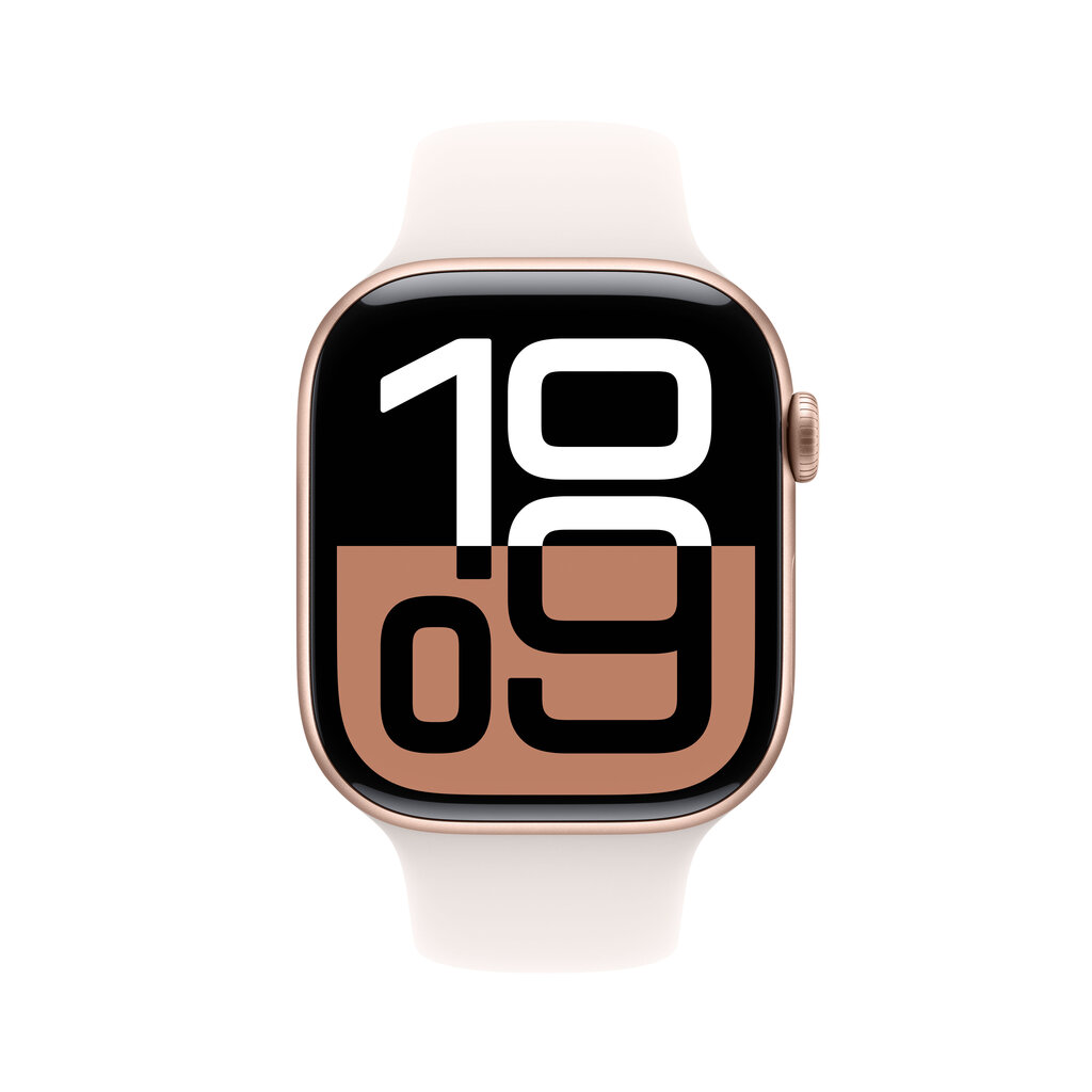 Apple Watch Series 10 GPS 46mm Rose Gold Aluminium Case with Light Blush Sport Band - S/M MWWT3ET/A hinta ja tiedot | Älykellot | hobbyhall.fi