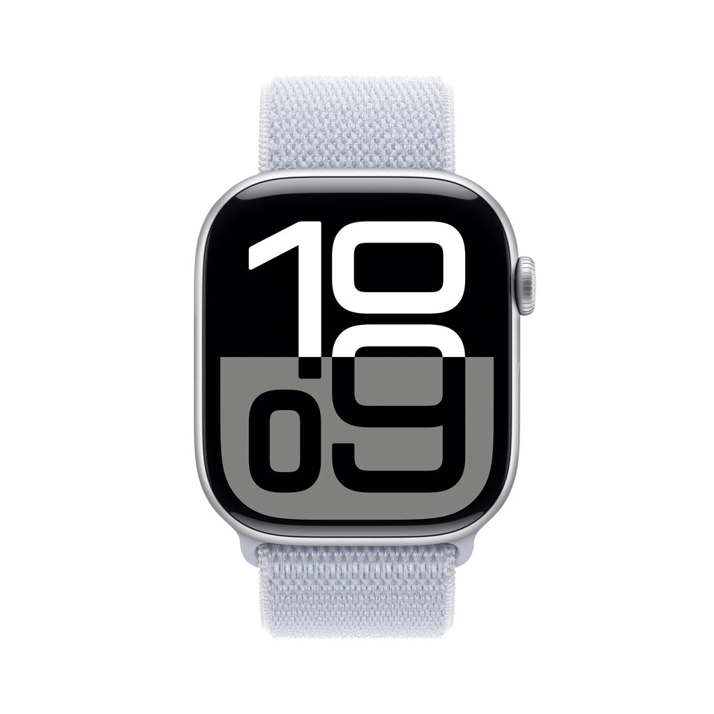 Apple Watch Series 10 GPS 46mm Silver Aluminium Case with Blue Cloud Sport Loop MWWN3ET/A hinta ja tiedot | Älykellot | hobbyhall.fi