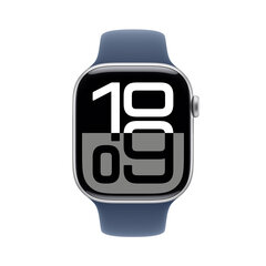 Apple Watch Series 10 GPS 46mm Silver Aluminium Case with Denim Sport Band - S/M MWWL3ET/A hinta ja tiedot | Älykellot | hobbyhall.fi