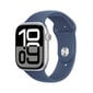 Apple Watch Series 10 GPS 46mm Silver Aluminium Case with Denim Sport Band - S/M MWWL3ET/A hinta ja tiedot | Älykellot | hobbyhall.fi