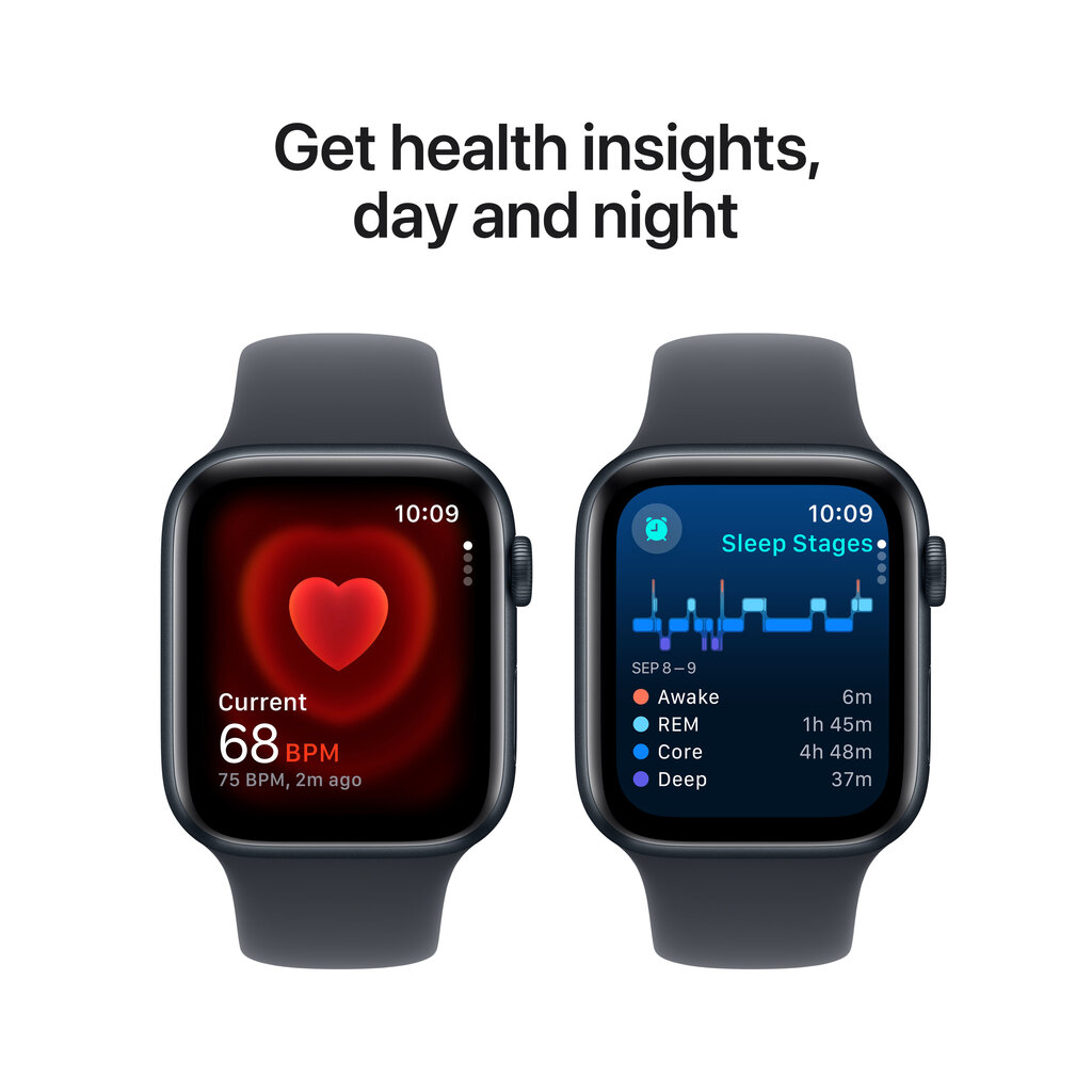 Apple Watch SE GPS + Cellular 44mm Midnight Aluminium Case with Midnight Sport Band - S/M MXGL3ET/A hinta ja tiedot | Älykellot | hobbyhall.fi